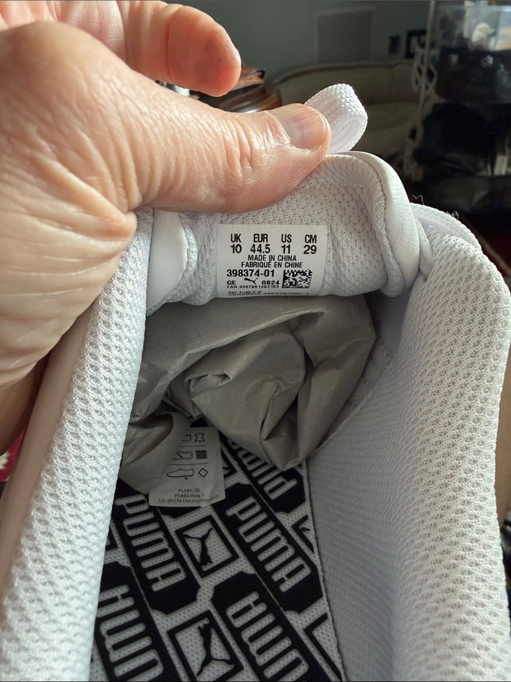 Puma White Low-Top Sneakers with Gold Lace Accents - Picture 9 of 9